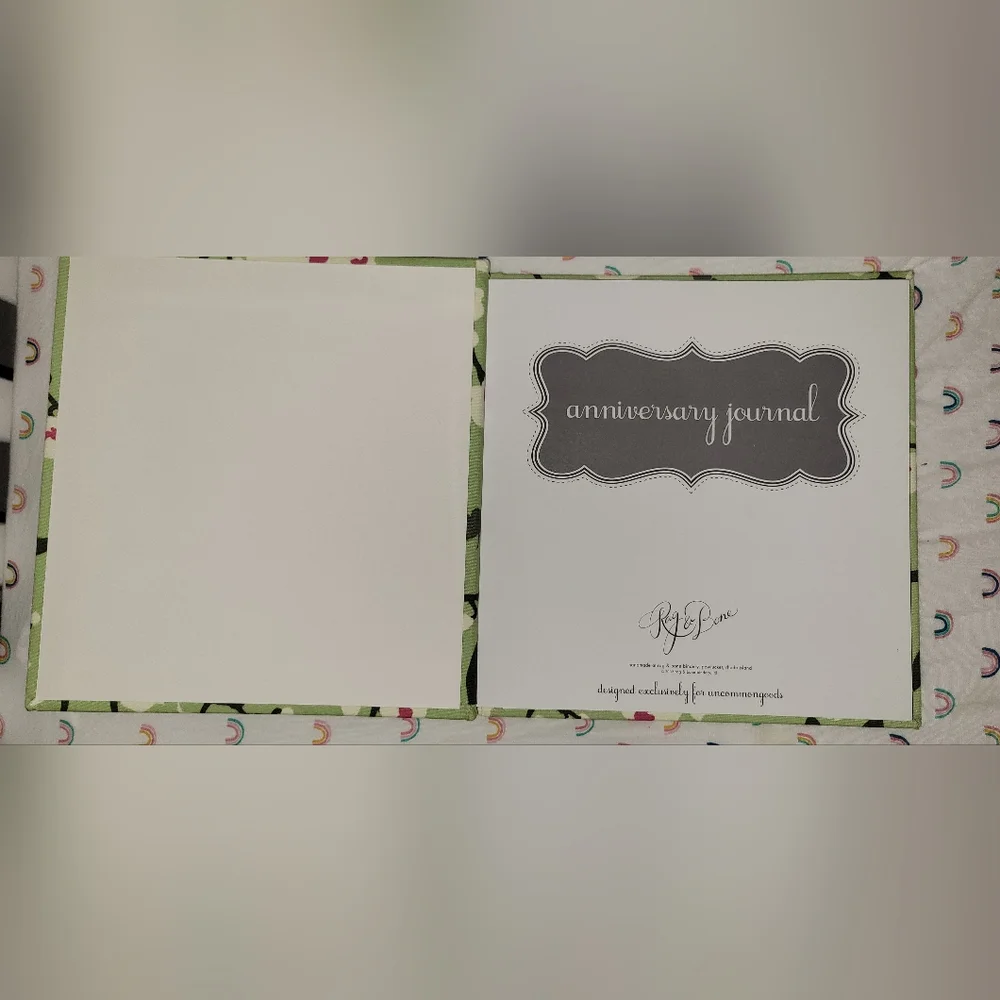 RAG and Bone Green Floral Hard Cover Anniversary Journal New!
